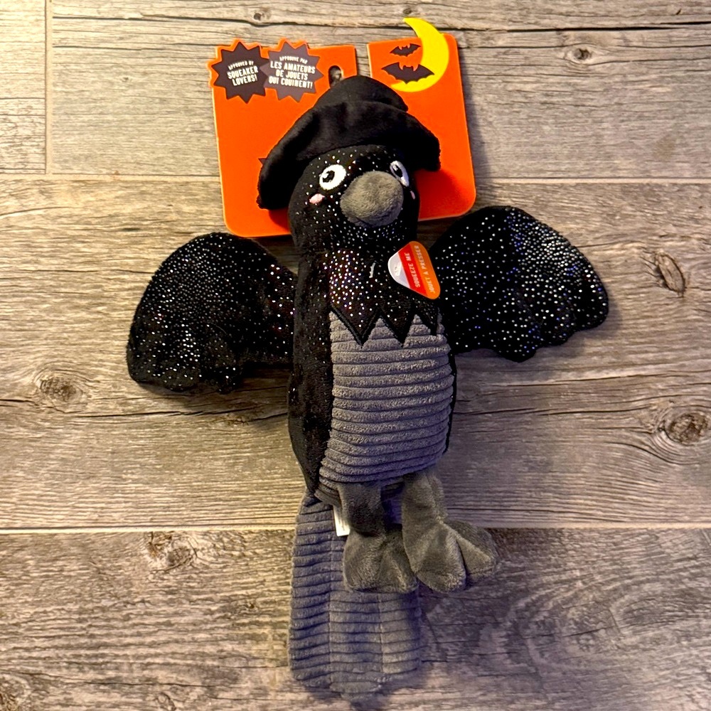 🐦‍⬛NWT Dog Toy Raven Lunatic Crinkles Fluff Squeaker sparkle crow halloween